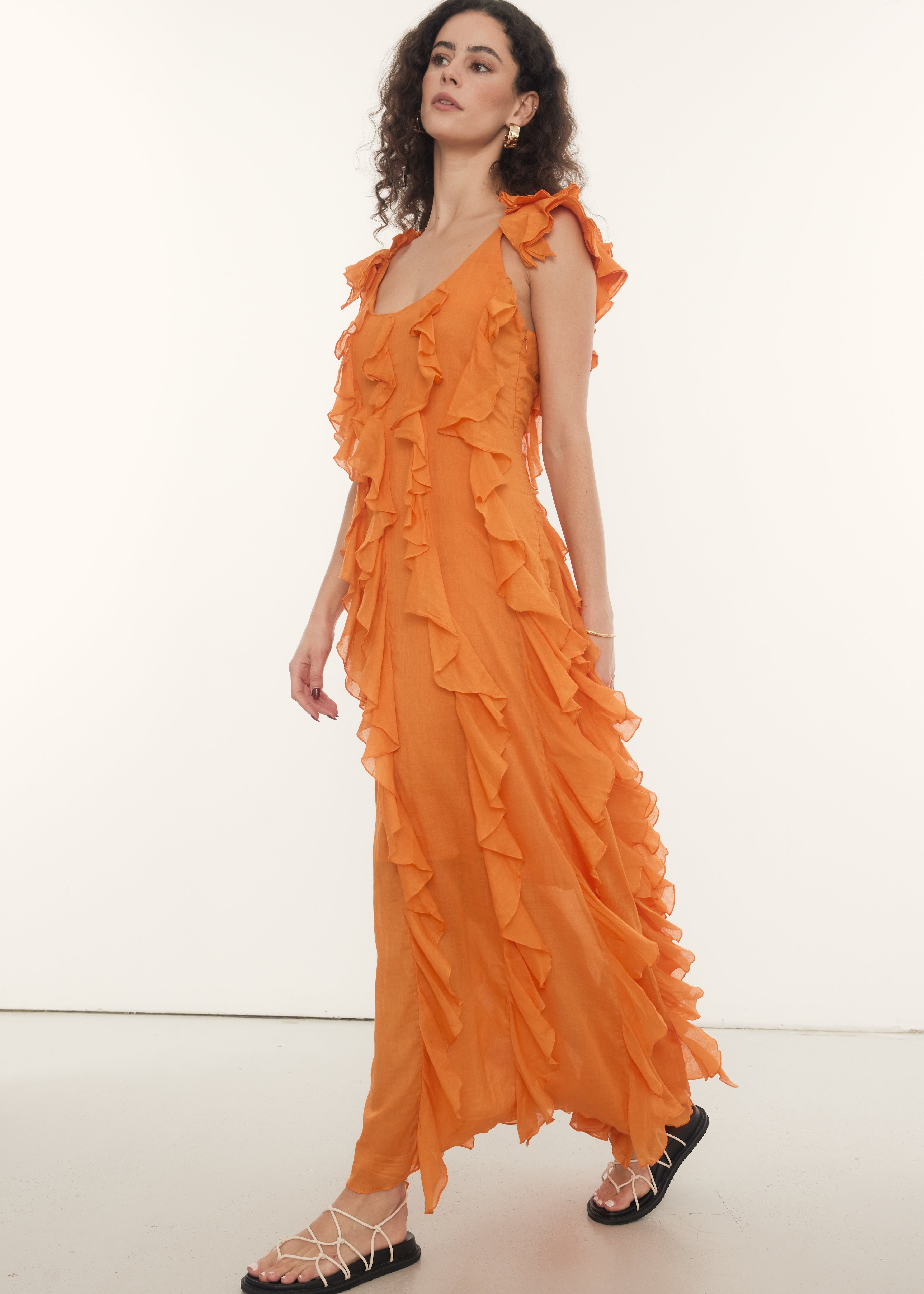 Inis Maxi Dress, Orange | Luxury & Ethically Made Women's Dresses ...